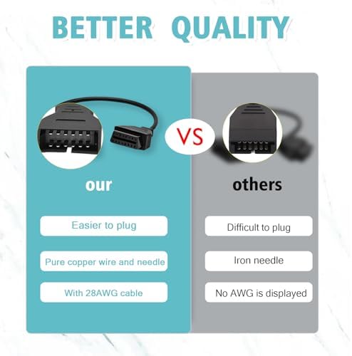 OBD1 to OBD2 Adapter Fit for GM 12Pin to 16 Pin Diagnostic Cable