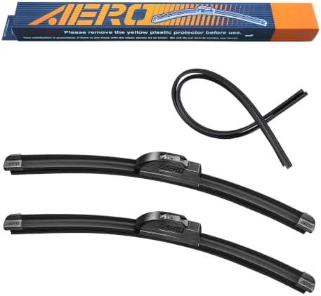 AERO Voyager 18"+18" Premium All-Season Windshield Wiper Blades with Extra Rubber Refills OEM Replacement for Toyota MR2 1989-1985 + 1-Year Warranty (Pack of 2)