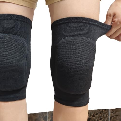 Anti slip sponge, soft and breathable men's, women's, girls', and children's black knee pads suitable for sports scenes such as volleyball, football, dance, yoga, wrestling, running, cycling, etc(Black, Medium)