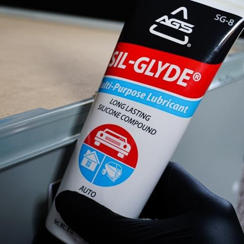 AGS Automotive Solutions SIL-Glyde Multi-Purpose All-Weather Lubricating Compound for All Surfaces - 8 oz Tube, Versitle Multi-Purpose Lubrication, All Weather, Auto, Home, Farm and Shop