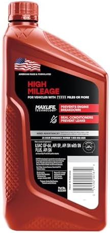 Valvoline High Mileage with MaxLife Technology 20W-50 Synthetic Blend Motor Oil 1 Quart