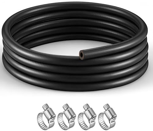 10FT 1/4" Heater Hose with 4 Clamps, EPDM Rubber Coolant Radiator Hose