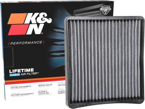 K&N LIFETIME Cabin Air Filter: Premium, Washable, Clean Air for your Cabin: Compatible with 2016-2024 JEEP/RAM: Grand Wagoneer, Wagoneer, 1500, 2500, 3500, 4500, 5500, VF2065 (Pack of 12)