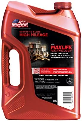 Valvoline High Mileage with MaxLife Technology 10W-30 Synthetic Blend Motor Oil 5 Quart, (Pack of 2)