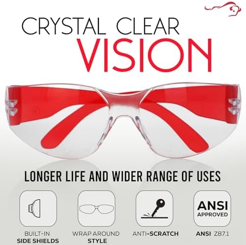 BISON LIFE Kids Safety Glasses, Anti Scratch Protective Eyewear, ANSI Z87.1