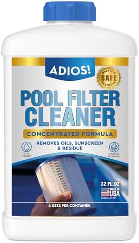Pool Filter Cleaner for Cartridge DE and Sand, 4X Enzyme Soak - 32oz