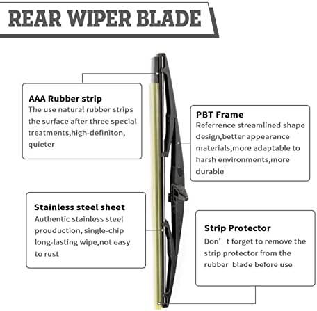 Rear Wiper Blade Replacement for Toyota FJ Cruiser 2007-2014