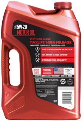 Valvoline High Mileage with MaxLife Technology SAE 5W-20 Synthetic Blend Motor Oil 5 QT
