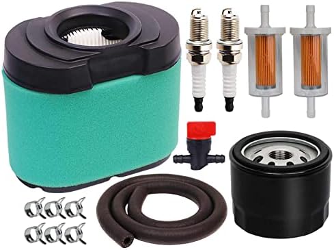 HOODELL 792105 Air Filter 696854 Oil Filter Kit Compatible with 407777 445877 Engine John Deere D170 Z425 Lawn Mower, Replace MIU11515 Air Filter