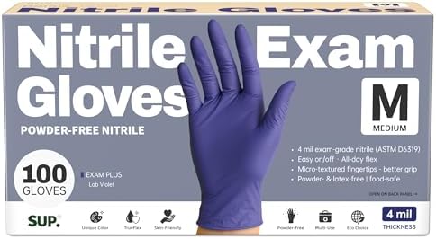 Supmedic SUP Exam Plus® Nitrile Gloves, Powder-Free Disposable Lab Violet