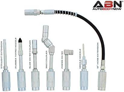 ABN Lube Accessory Kit - 7pc Automotive Universal Grease Coupler Kit and Grease Gun Attachments with Carrying Case