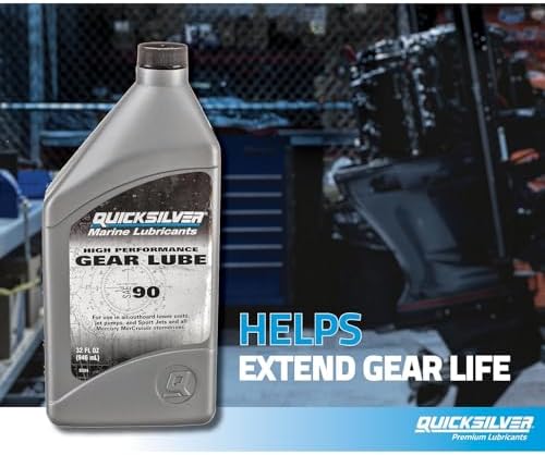 Quicksilver High Performance SAE 90 Gear Lube for Mercury Outboards and MerCruiser Sterndrives, 2.5 Gallon