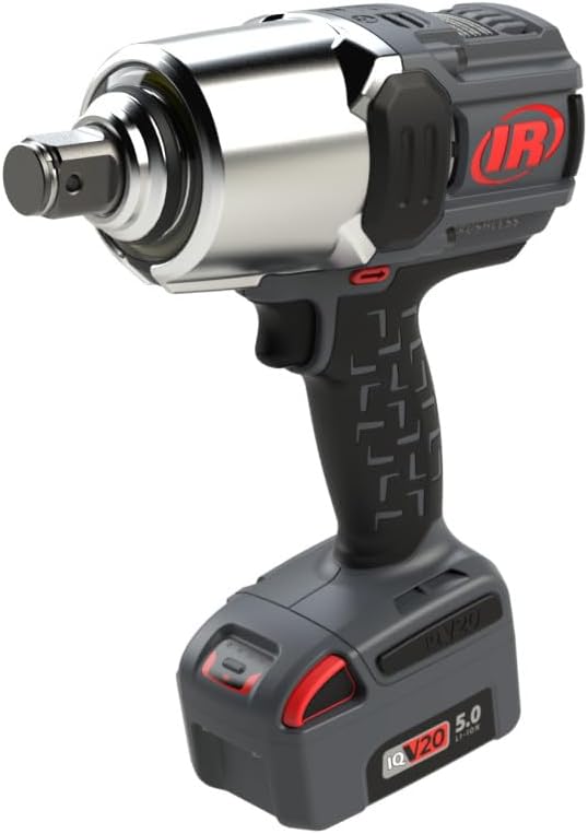 Ingersoll Rand W8191-K2 1" 20V Cordless Impact Wrench 2 Battery Kit, 2000 ft-lb Torque, Friction Ring Thru-hole, Pistol