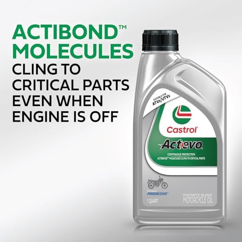Castrol Actevo 10W-40 4T Synthetic Blend Motorcycle Oil, 1 Gallon, 3 Pack