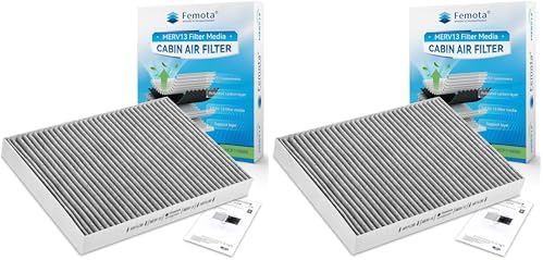 Certified MERV 13 Cabin Air Filter with Activated Carbon, CF11668 Compatible with Chrysler 300 & Dodge Challenger, Charger. (Pack of 2)