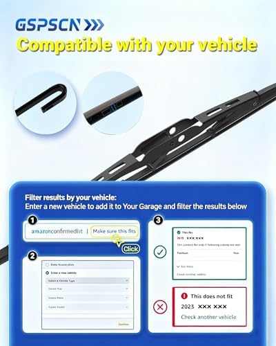 GSPSCN 13 Inch Rear Wiper Blade, OEM Quiet Streak-Free Rear Window Wiper