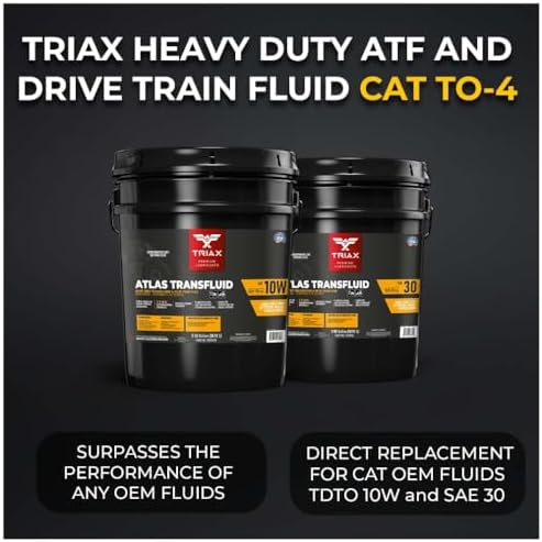 TRIAX Atlas Transfluid to-4 10W - Heavy Duty Transmission and Drive Train Fluid - OEM Grade, Extended Life - Compatible with Caterpillar to-4, Komatsu, Vickers, ZF, and More (1 Gallon)