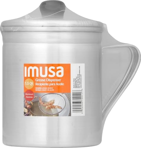 IMUSA USA 1.5 Quart Aluminum Grease Dispenser, Silver (Pack of 3)
