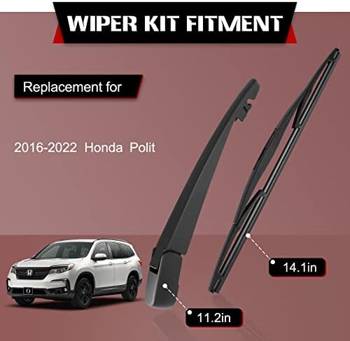 OTUAYAUTO Rear Windshield Wiper Arm Blade Set - Replacement for Honda Pilot 2016-2023 OE Factory Accessories