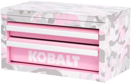 Mini 10.83-in W x 5.91-in H x 5.91-in D 2-Drawer Steel Tool Box Camo Pink, 2 Drawer
