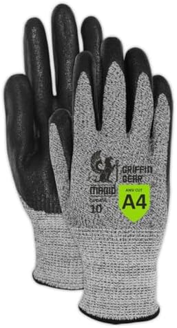 MAGID Griffin Gear ANSI A4 Sandy Nitrile Coated Work Gloves