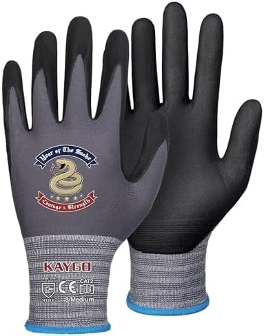 KAYGO Safety Work Gloves, MicroFoam Nitrile Coated, Men Women,KG18N