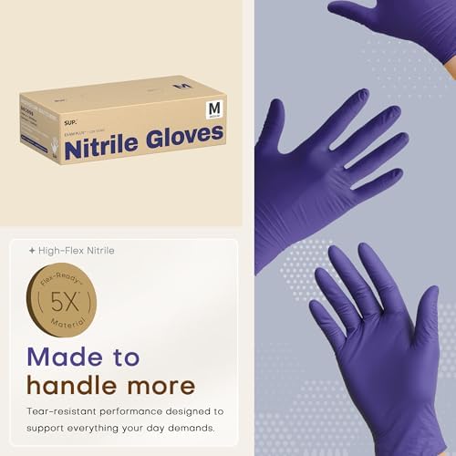 Supmedic SUP Exam Plus® Nitrile Gloves, Powder-Free Disposable Lab Violet