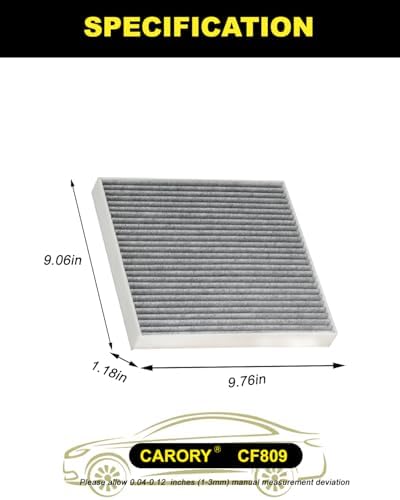 CARORY Cabin Air Filter w/Activated Carbon for Chevy Silverado 1500 2014-2018, Tahoe 2015-2020, Suburban 2015-2020, GMC Sierra 1500 2014-2018, Yukon 2014-2020, Yukon XL 2014-2020, CF809
