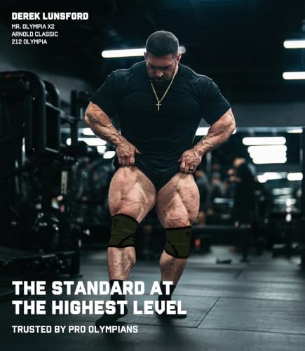Gymreapers Knee Sleeves (Pair w/Bag) - Knee Compression Sleeve Support for Squats, Weightlifting, and Powerlifting 7MM Neoprene Sleeves - 1 Year Warranty (Military Green/Black, X-Large)
