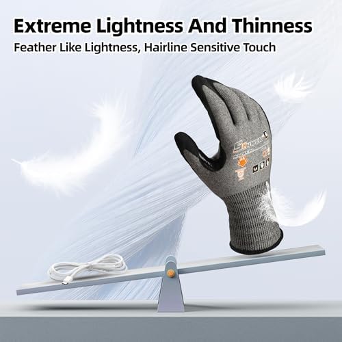 Schwer 2 Pairs A4 AIR-SKIN Cut Resistant Work Gloves, AR5918, XL