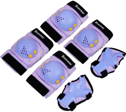BOSONER Kids/Youth Knee Pad Elbow Pads for Roller Skates Cycling BMX Bike Skateboard Inline Rollerblading, Skating Skatings Scooter Riding Sports