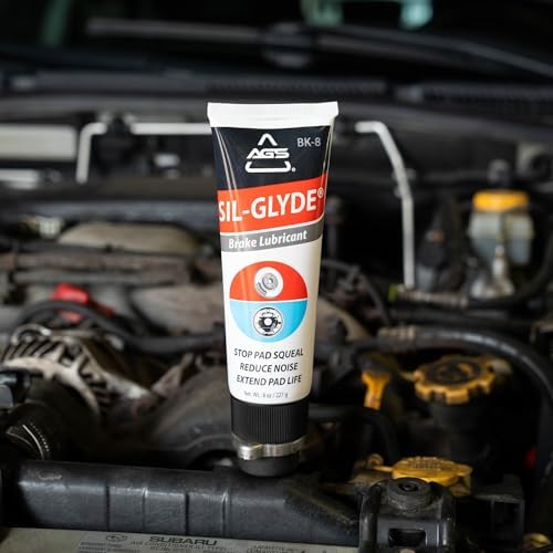 AGS Automotive Solutions SIL-Glyde Brake Lubricant – 8 oz Tube, Heat Resistant, Rust & Corrosion Protection, Moisture-Proof Brake Grease (Pack of 12)