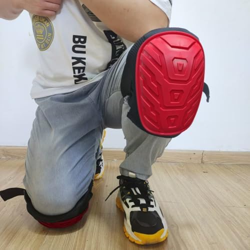 SUJAYU Work Knee Pads for Men Construction, Gardening Knee Pads for Work, Kneepads for Construction, Rodilleras de Trabajo Rodilleras Para Dolor de Rodillas (Red)