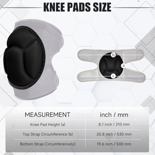 Women Men Knee Pads for Cleaning Floors,House Working,Gardening，Gray，X-Large
