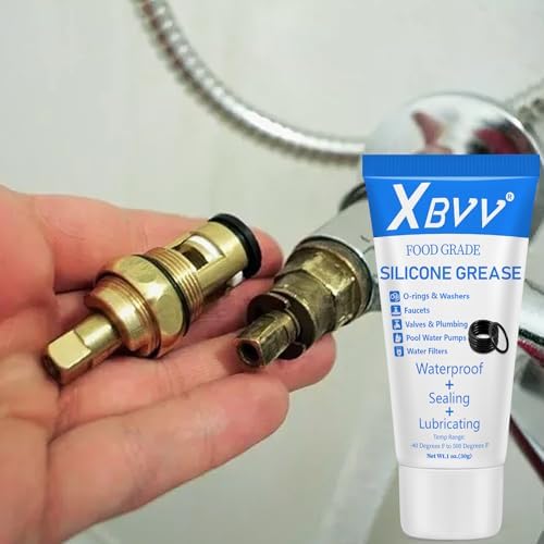 XBVV Food Grade Silicone Lubricating Plumber Grease for Waterproof Faucet Pool Filter O Ring 3-Pack 1 oz Tube with Brush
