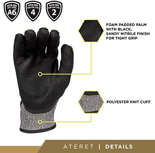 ATERET General Utility Work Gloves, Cut & Impact Protection, Lightweight & Breathable, All-Purpose Performance Fit, Durable