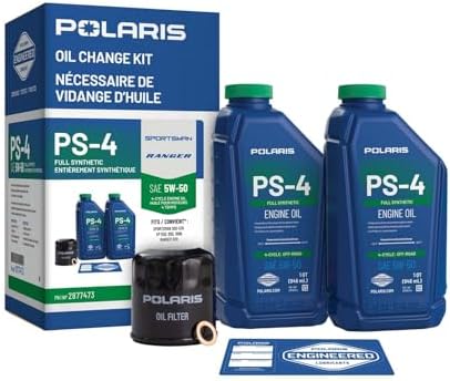 Polaris PS4 Oil Change Kit Incl Oil, Oil Filter, Drain Plug Washer, 2877473