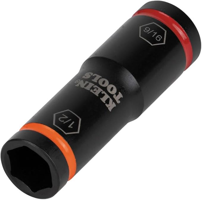 Klein Tools 66076 Impact Driver Flip Socket, 9/16- and 1/2-Inch Sizes, Use with Klein Tools Compact Impact Wrenches BAT20CW, BAT20CW1