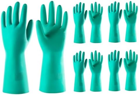 ThxToms 5 Pairs 15mil Nitrile Chemical Resistant Gloves,Latex Rubber Free,S