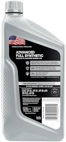 Valvoline Advanced Full Synthetic SAE 20W-50 Motor Oil 1 QT, Case of 6