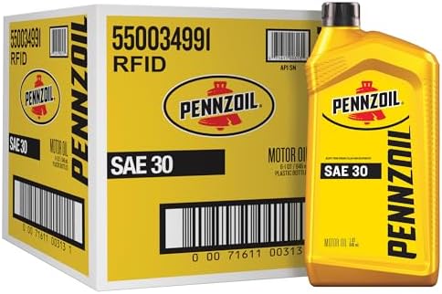 Pennzoil SAE 30 Motor Oil, 1 Quart (6 Pack)