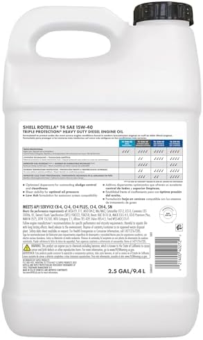 Shell Rotella T4 Triple Protection 15W-40 Diesel Engine Oil, 2.5 Gallon (2 Pack)