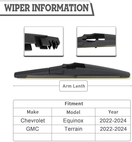 Rear Wiper Blade for Chevrolet Equinox,GMC Terrain 2022-2024