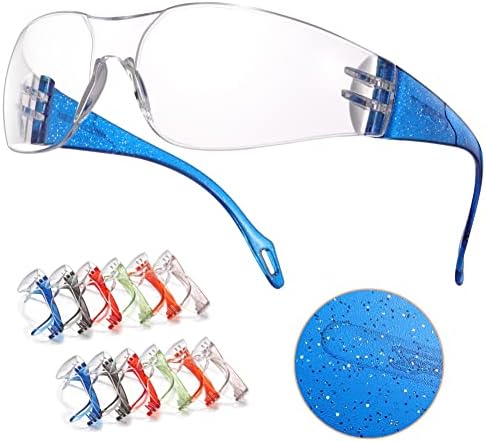 Kids Safety Glasses, Scratch, Impact Resistant Safety Goggles with Clear Lens Assorted Twinkle Color Frame, Eyewear for Lab, Sports,Shooting, Landscaping, Child Youth Size