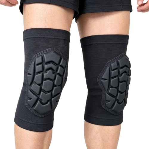 Wrestling Knee Pads for Sports, Elastic & Breathable Sleeve, Black L