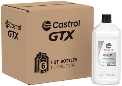 Castrol GTX 10W-40 Conventional Motor Oil, 1 Quart, Pack of 6