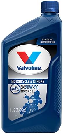 Valvoline 4-Stroke Motorcycle SAE 20W-50 Motor Oil 1 QT, Case of 6 (Pack of 2)