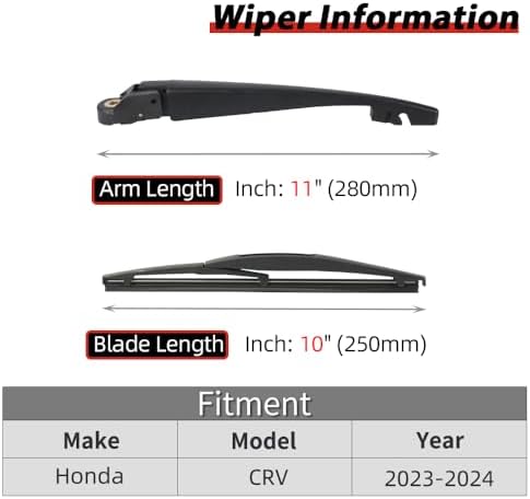 OTUAYAUTO Rear Windshield Wiper Replacement for Honda CRV 2023-2024 Back Wiper Arm and Blade Assembly