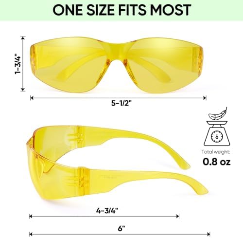 TICONN Clear Safety Glasses for Men & Women, ANSI Z87.1 Safety Goggles
