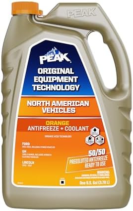 PEAK OET Extended Life Orange 50/50 Prediluted Antifreeze/Coolant for North American Vehicles, 1 Gal.